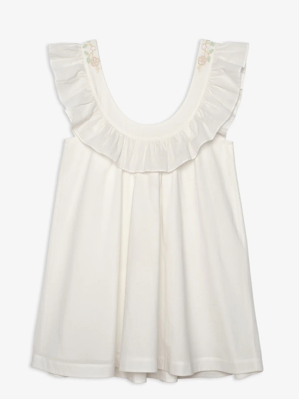 NWT (M) For Love & Lemons Cora Retro Cotton Slip Dress Babydoll Nightgown Beaded - Picture 10 of 12